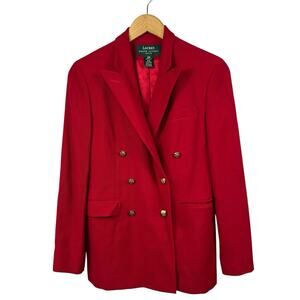 Lauren Ralph Lauren Double-Breasted Captain's Blazer Size 2P Gold Button